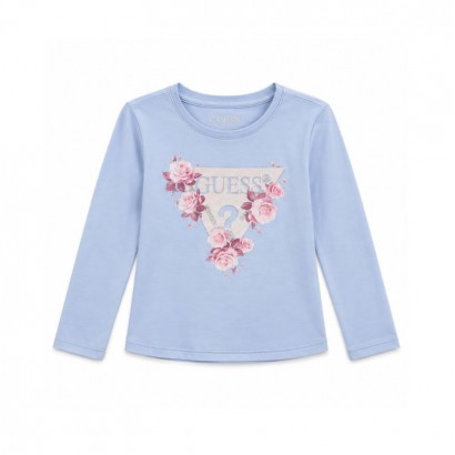 Bluza copii Guess pentru fata cu logo brodat si trandafiri
