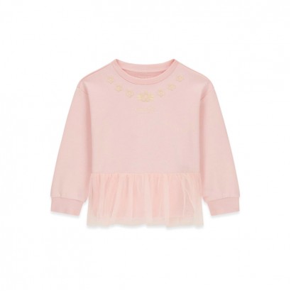 Bluza copii Guess pentru fata cu flori si tul in partea de jos