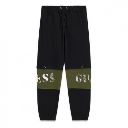 Pantaloni sport copii Guess pentru baiat cu banda contrastanta si logo