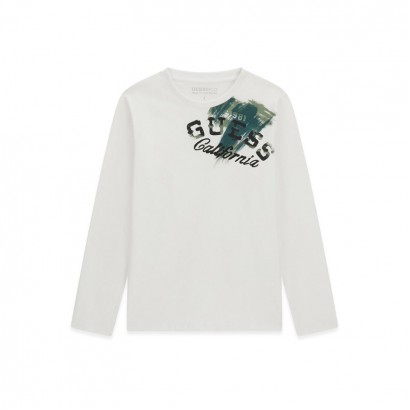 Bluza copii Guess pentru baiat cu maneca lunga cu art logo