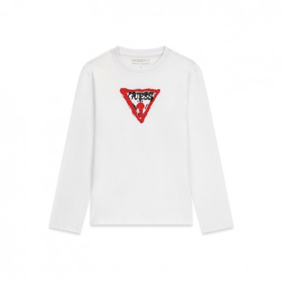 Bluza copii Guess pentru baiat cu maneca lunga cu logo in fata