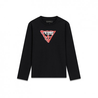 Bluza copii Guess pentru baiat cu maneca lunga cu logo in fata
