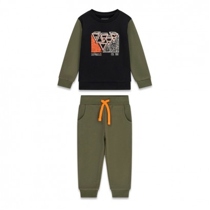 Set copii Guess pentru baiat cu bluza cu inscriptie si pantaloni