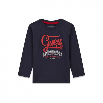 Bluza copii Guess pentru baiat cu broderie cu logo in fata