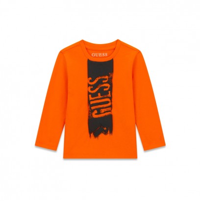 Bluza copii Guess pentru baiat cu maneca lunga si logo print