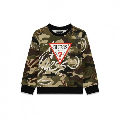 Bluza copii Guess pentru baiat cu print si logo mare