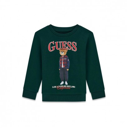 Bluza copii Guess pentru baiat cu maneca lunga si ursulet