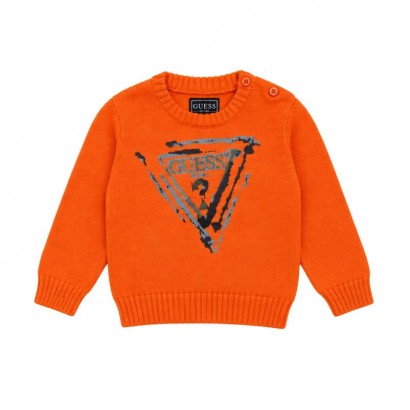Pulover tricotat copii Guess pentru baiat cu logo mare
