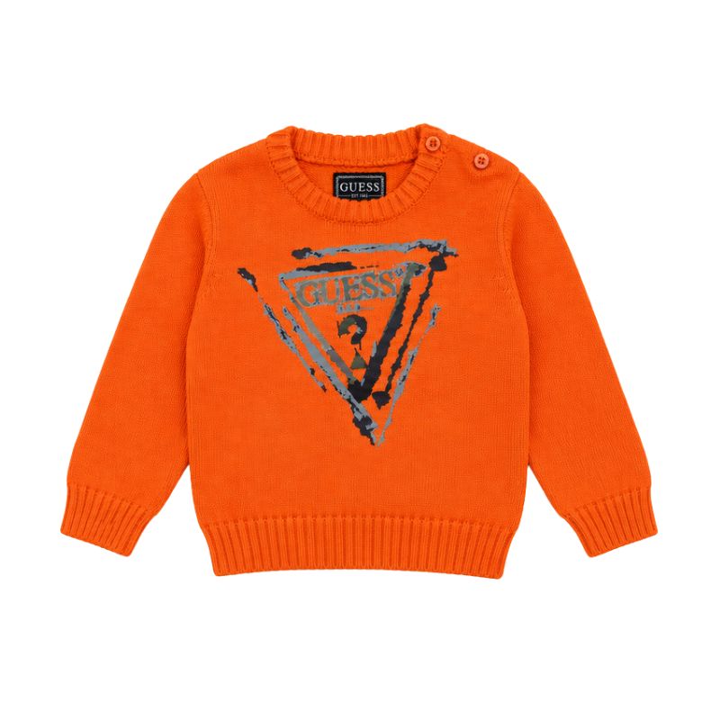 Pulover tricotat copii Guess pentru baiat cu logo mare