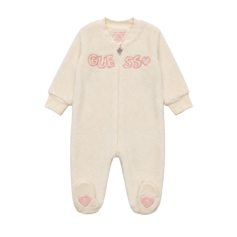 Salopeta bebe Guess pentru fetita cu fermoar si logo