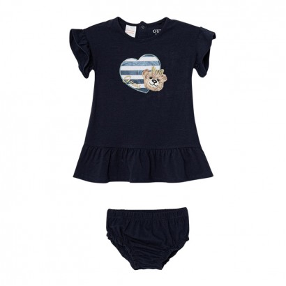 Rochita bebe Guess pentru fetita cu chilotei si Ursulet