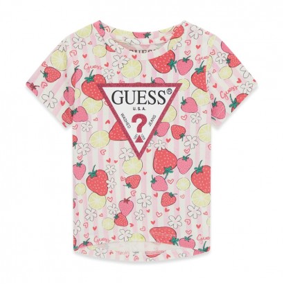 Tricou copii Guess pentru fata cu capsuni cu logo