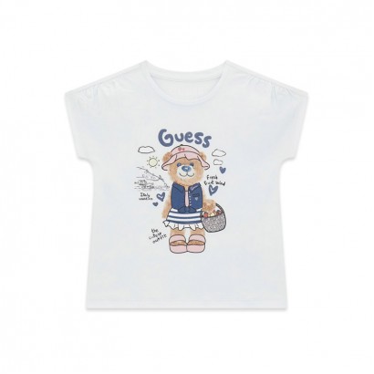 Tricou copii Guess cu maneca liliac pentru fata