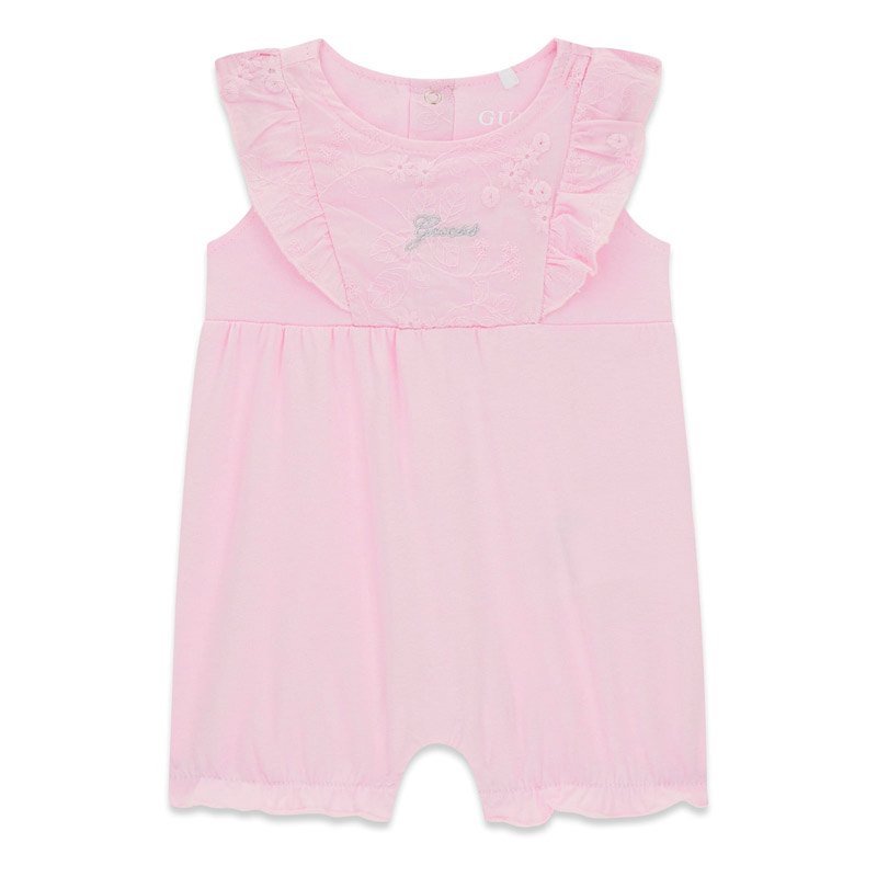 Salopeta bebe Guess pentru fetita cu broderie logo