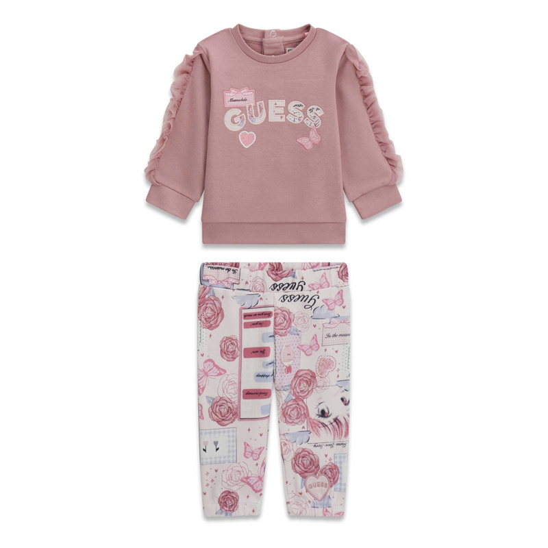 Set bebe Guess pentru fetita cu volanase din tul