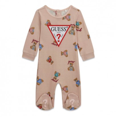 Salopeta bebe Guess unisex cu print ursuleti