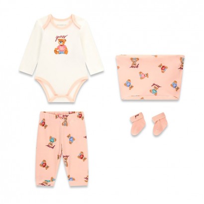 Set bebe Guess unisex 4 piese cu trusa si sosete
