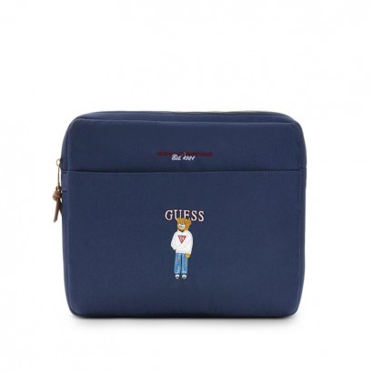 Husa pentru laptop copii Guess unisex cu aplicatie ursulet si logo