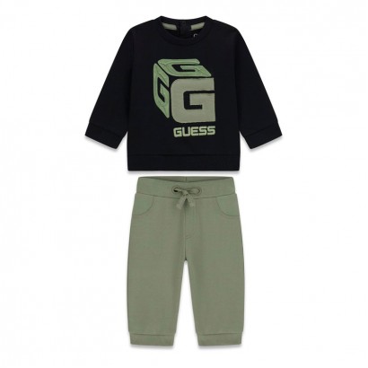Set bebe Guess pentru baiat 2 piese cu aplicatie logo