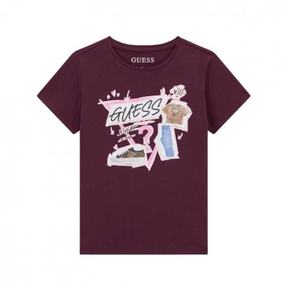 Tricou copii Guess pentru fata cu aplicatie si logo
