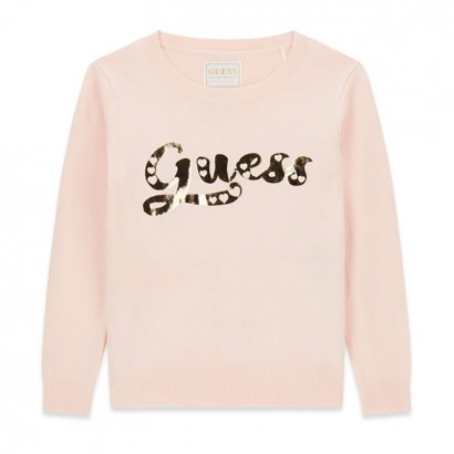 Bluza copii Guess pentru fata cu logo auriu
