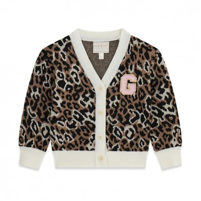 Cardigan copii Guess pentru fata cu print leopard