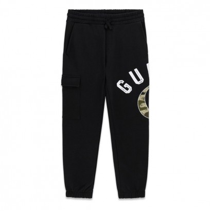 Pantaloni sport copii Guess pentru baiat cu logo si buzunar