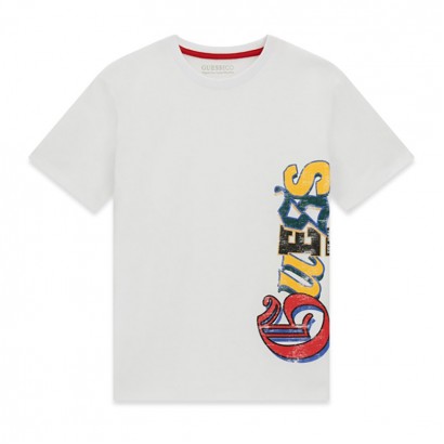 Tricou copii Guess pentru baiat cu print colorat logo