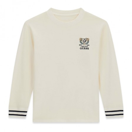 Bluza copii Guess pentru baiat cu decolteu rotund si logo