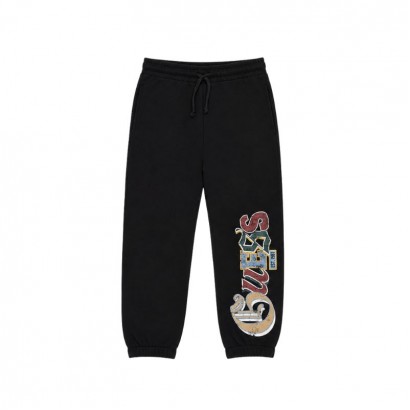 Pantaloni sport copii Guess pentru baiat cu sireturi si logo colorat