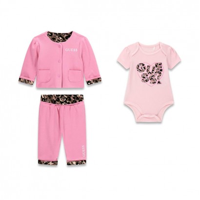 Set bebe Guess pentru fetita 3 piese cu logo