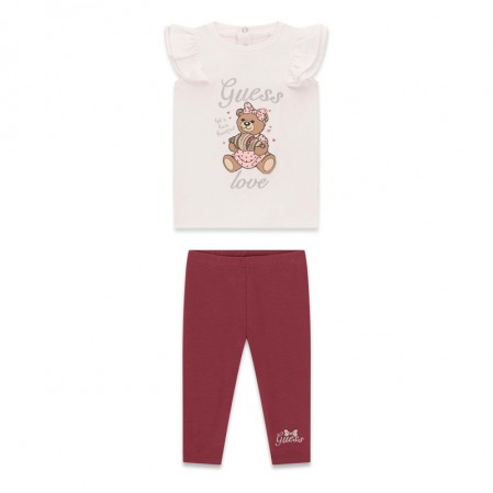 Set bebe Guess pentru fetita tricou ca maneca scurta