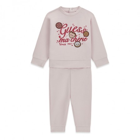 Set bebe Guess pentru fetita maneca lunga si pantaloni sport