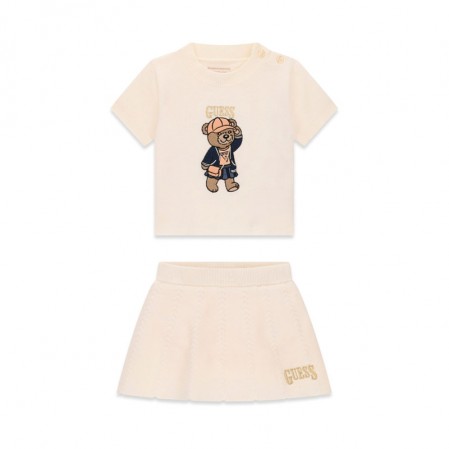 Set copii Guess pentru fata bluza cu maneca scurta si fusta