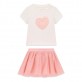 Set bebe Guess pentru fetita tricou cu maneca scurta si fusta