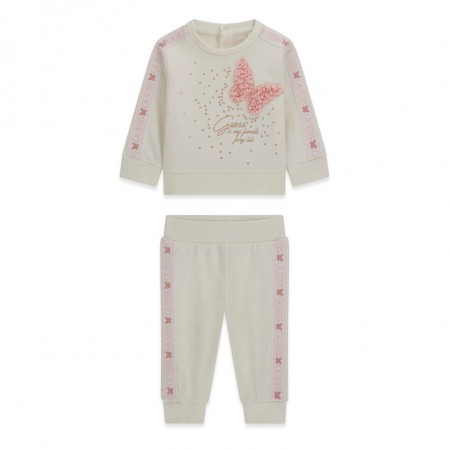 Set bebe Guess pentru fetita bluza sport cu maneca lunga si pantaloni