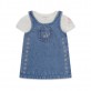 Set bebe Guess pentru fetita sarafan denim si body cu maneca scurta