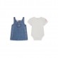 Set bebe Guess pentru fetita sarafan denim si body cu maneca scurta
