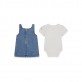 Set bebe Guess pentru fetita sarafan denim si body cu maneca scurta