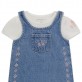 Set bebe Guess pentru fetita sarafan denim si body cu maneca scurta