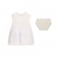 Set bebe Guess pentru fetita cu rochita cu buline si chilotei