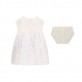 Set bebe Guess pentru fetita cu rochita cu buline si chilotei