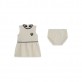 Set bebe Guess pentru fetita cu rochita si chilotei cu emblema logo