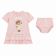 Set bebe Guess pentru fetita rochita cu ursulet si chilotei