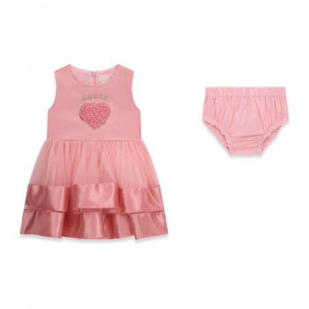 Set bebe Guess pentru fetita cu fusta stratificata si chilotei