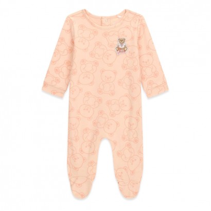 Salopeta bebe Guess unisex cu print si logo cu ursulet