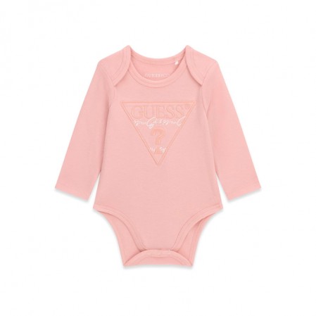Body bebe cu maneca lunga Guess unisex cu logo