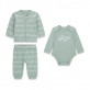 Set bebe cu maneca lunga Guess unisex cu print si logo 