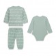 Set bebe cu maneca lunga Guess unisex cu print si logo 