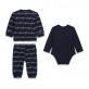 Set bebe cu maneca lunga Guess unisex cu print si logo 